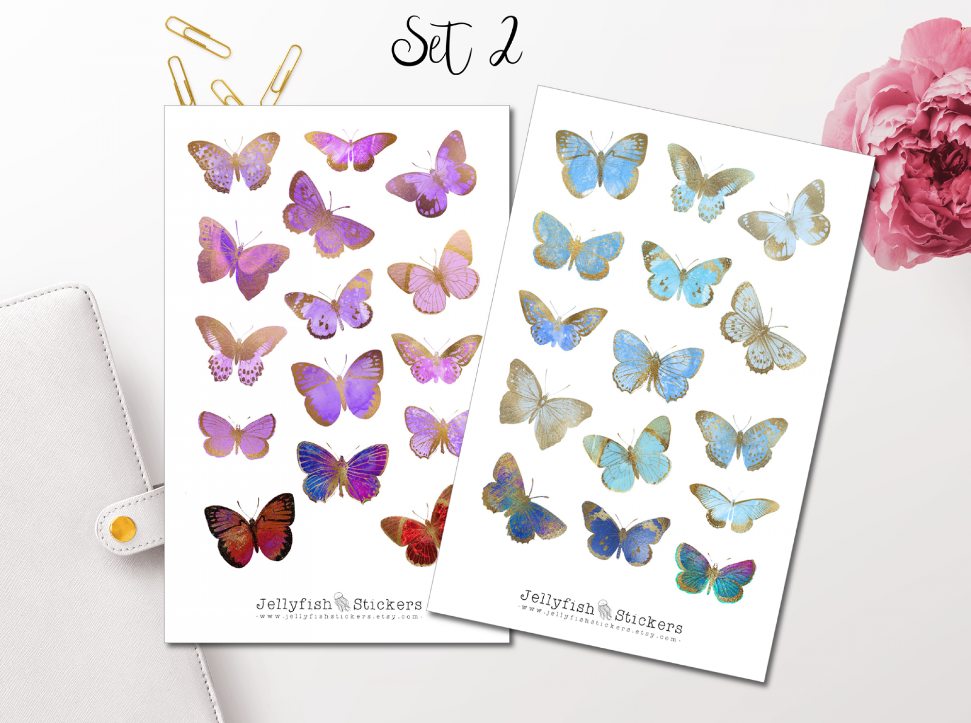 Colorful Butterflies Sticker Set